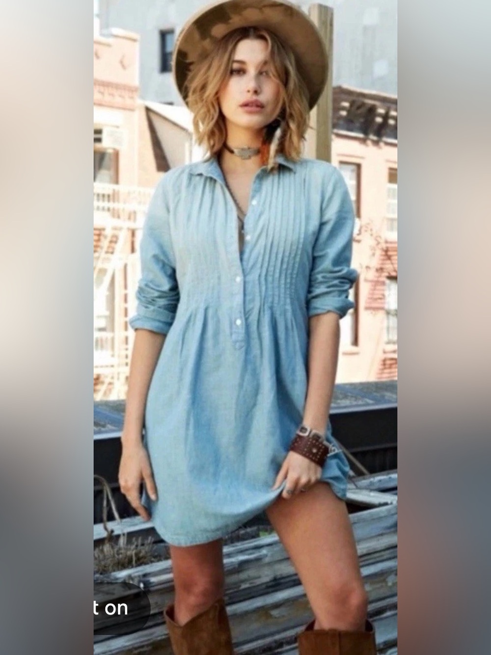 Ralph Lauren Light Blue Chambray Mini Shirt Dress